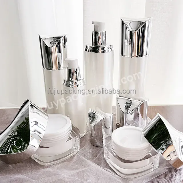 Manufacturers Supply Luxury Pearl White Glass Container Cosmetic Pump Bottle And Cream Jar Packaging Set - Buy Manufacturers Supply Cosmetic Pump Bottle And Cream Jar,Luxury Pearl White Glass Container 30ml 50ml 100ml 120ml Cosmetics Skincare Lotion