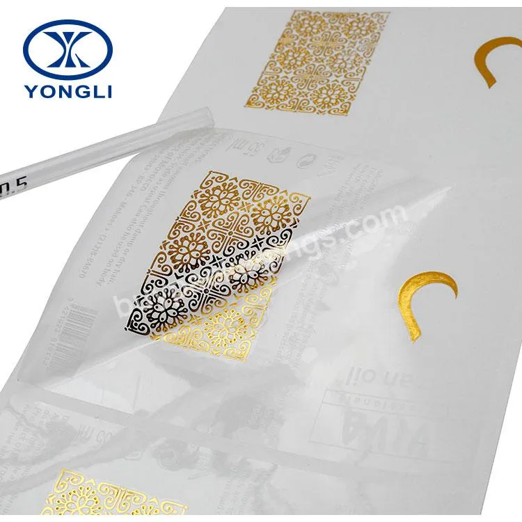 Manufactures Transparent Embossed Glass Gold Foil Other Stickers Roll Sticker Customized