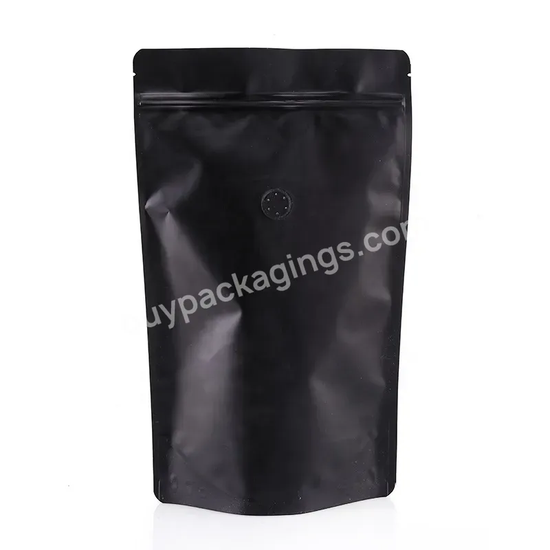 Matt White/black Plain Aluminum Foil Tea Coffee Valve Ziplock Bag 250g 8oz 500g 1kg Stand Up Coffee Beans Packaging Bag - Buy Coffee Pouches,500g Coffee Pouches,1kg Coffee Pouches.