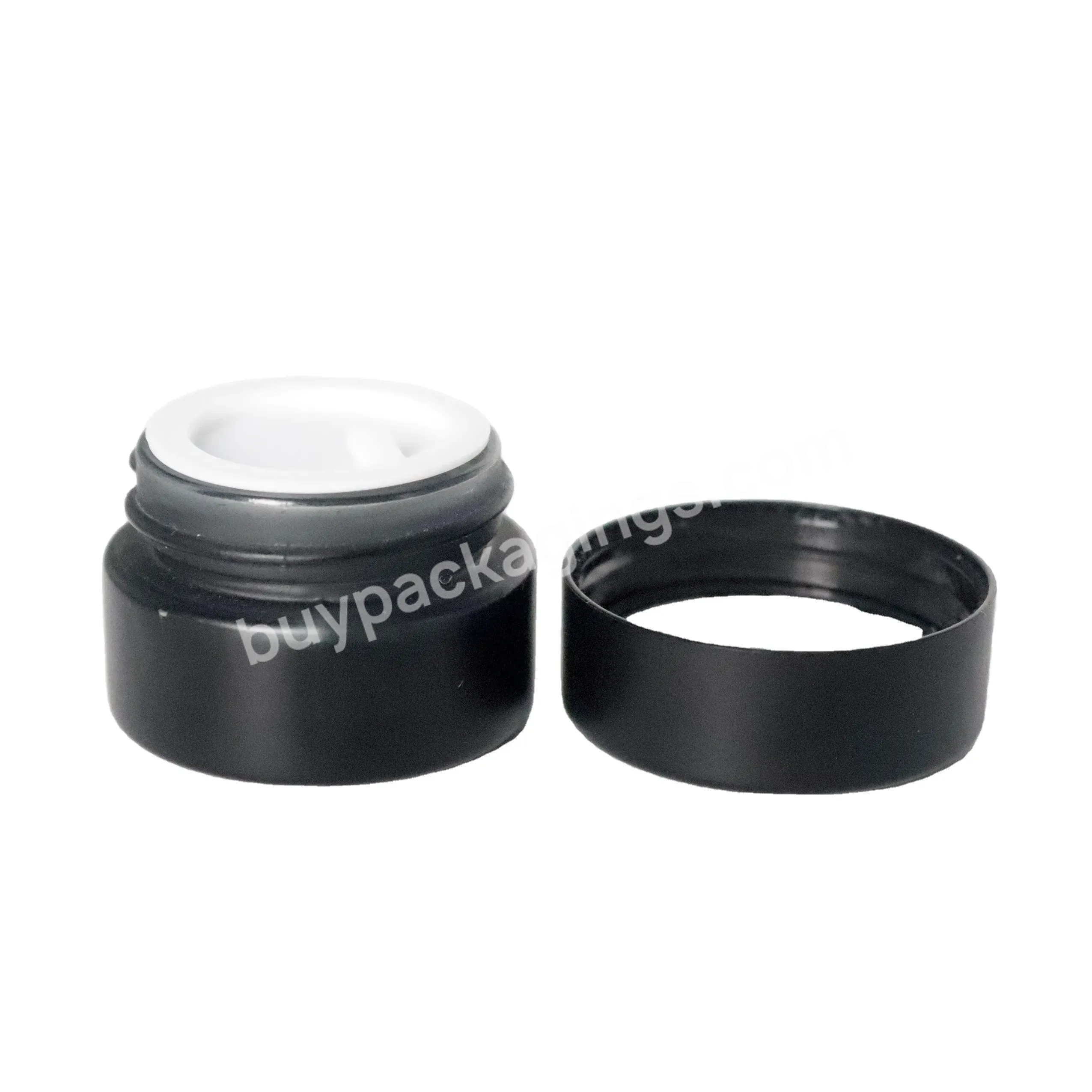 Matte Black 5ml Small Glass Jar Lip Balm Eye Cream Containers With Lid For Trial Pack