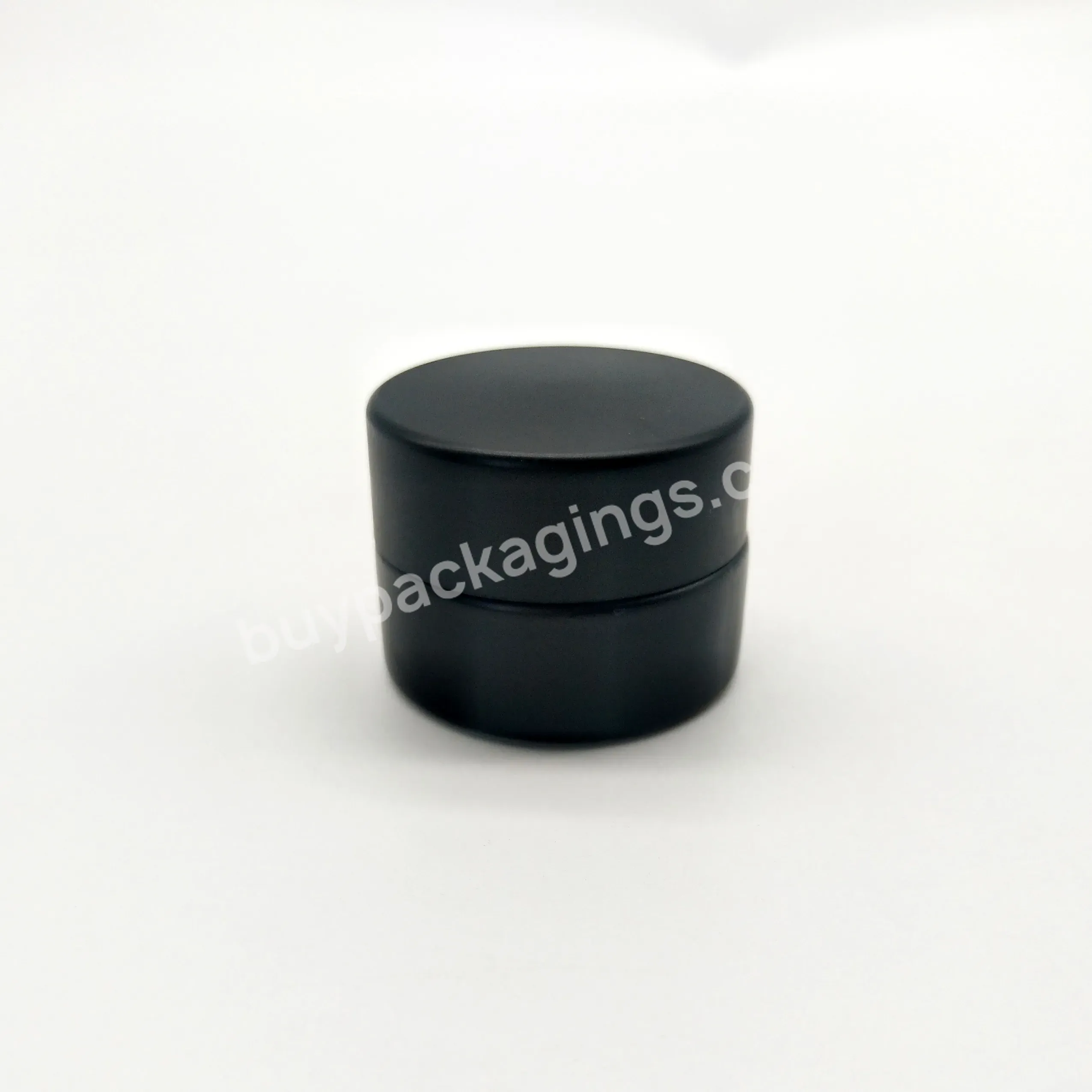 Matte Black 5ml Small Glass Jar Lip Balm Eye Cream Containers With Lid For Trial Pack