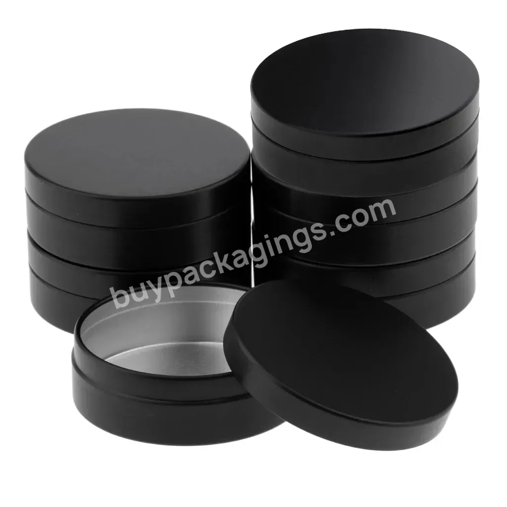Matte Black Color Metal Cosmetic Packaging Can Container 30ml Aluminum Round Tin Jar Wholesale Manufacture - Buy Aluminum Cream Jar With Slide Cap,Cosmetic Jar,Eco Friendly Metal Jar.