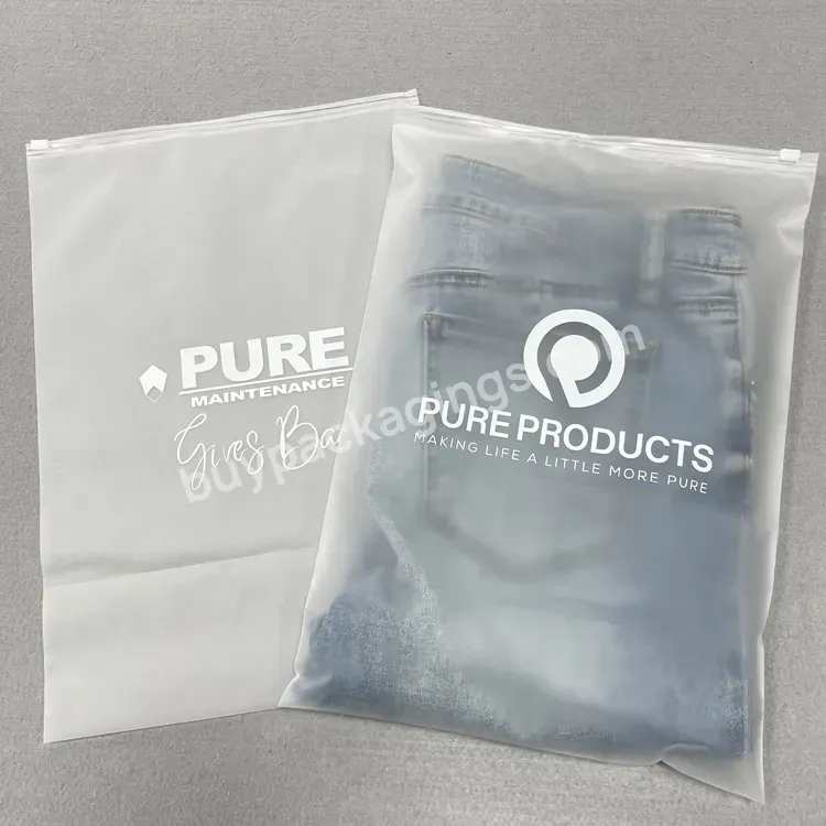 Matte/frosted Biodegradable Plastic Bag Customized Plastic Bag With Logo Print Zipper Plastic Bags For Business - Buy Plastic Bag Customized Plastic Bag With Logo Print,Plastic Bags For Business,Biodegradable Plastic Bag.