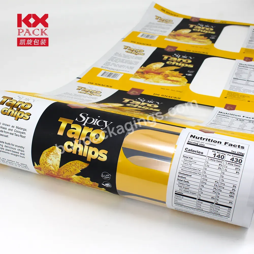 Metallized Foil Laminated Aluminum Plastic Food Flexible Packaging Film Roll Sachet For Taro Tomatto Potato Chips Packaging - Buy Film In Roll Stretch Pet Plastic Film For Chips Metalized Or Aluminum Material,Aluminum Plastic Roll Film For Food Snack