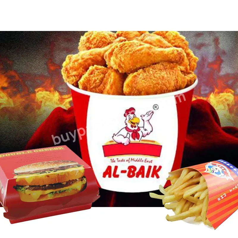 Middle East Saudi Arabia Al Baik Burger Package Custom Design Print Packing Cheap Fried Broast Grilled Chicken Boxes With Logo - Buy Middle East Food Box,Food Grade Boxes Packaging Middle East Style,Albaik Burger Package.