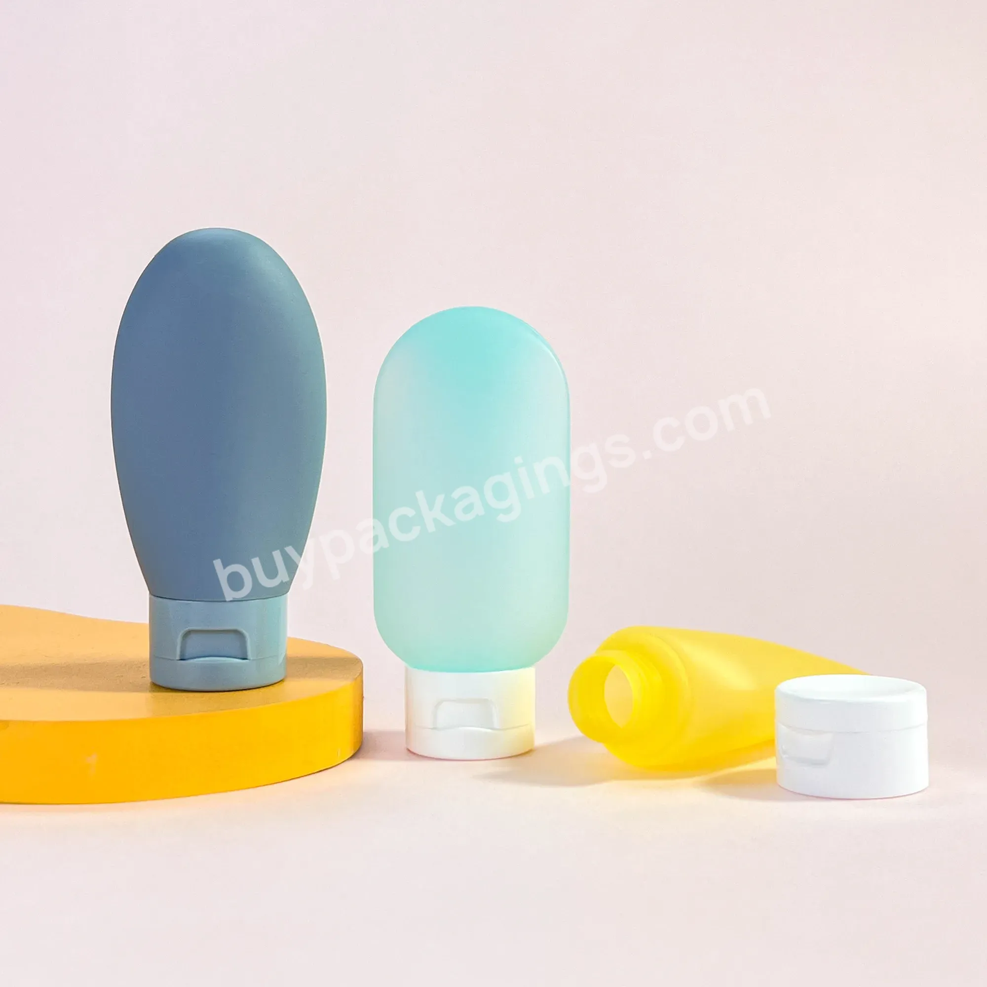 Mini Size Sunscreen Packaging Cream 60ml Squeeze Bottle For Cosmetics Skin Care Oval Shaped Sunscreen Bottle - Buy Plastic Bottle For Cream Empty Squeeze Tube,Plastic Square Bottle Cream In Stock,60ml Oval Shaped Plastic Lotion Bottle.