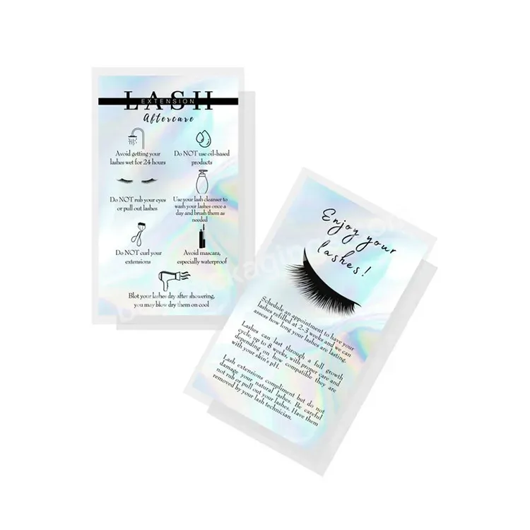 Minimal Modern Eyelash Greeting Cards Lash Care Card Holographic Lash Loyalty Card
