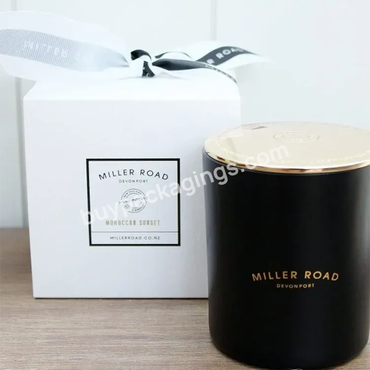 Minimalism Style Custom White Cardboard Eco Friendly Candle Jar Packaging Box Luxury White Candle Gift Box With Ribbon - Buy Matte White Candle Box,White Candle Box,Small Candle Box.
