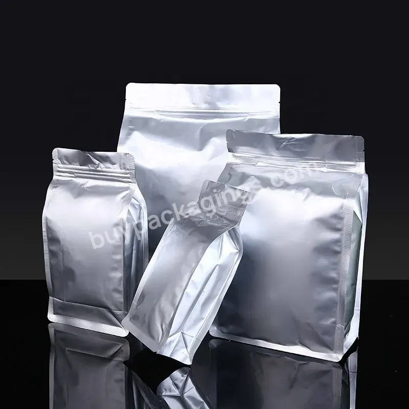 Moisture Proof Custom Aluminum Foil Tea Packaging Bag Al Flat Bottom Packing Bag Silver Bag For Coffee Tea Nut - Buy Aluminum Tea Bag,Aluminum Foil Coffee Bag,Flat Aluminum Foil Packing Bag.