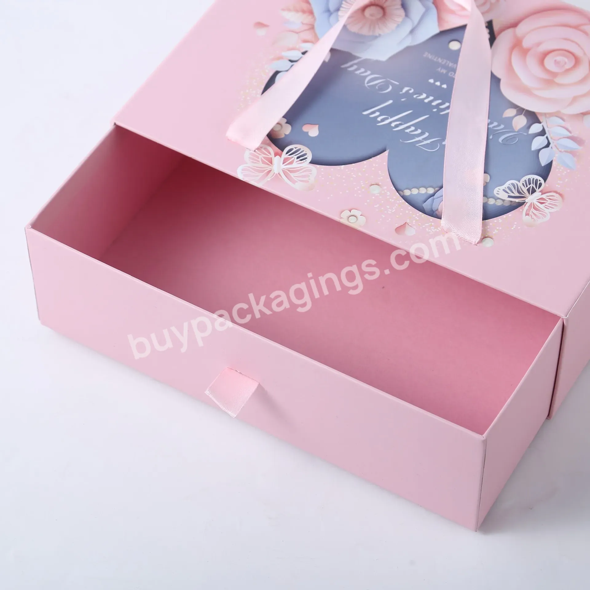 Mother's Day Gift Box Love Heart Rectangular Packaging Box Handheld Drawer Box For Valentine's Day Gift - Buy Mother's Day Gift Box,Rectangular Packaging Box,Valentine's Day Gift Box.