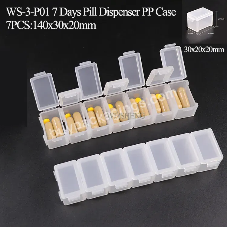 Multi 7 Days Home Removable Pill Dispenser Box Pp Plastic Travel Pill Organizer Daily Same Medicine Cases Weekly Box