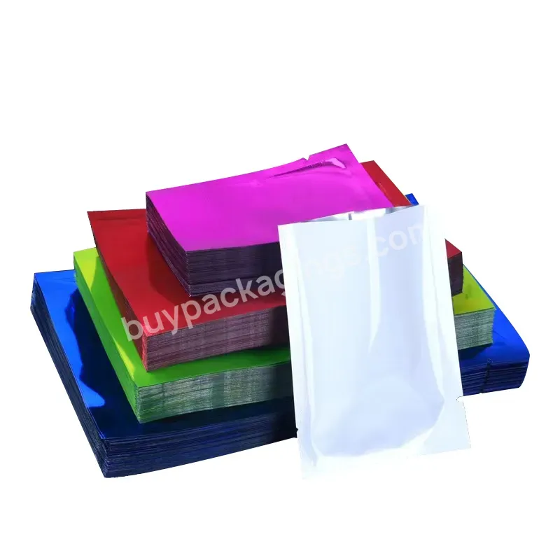 Multi Colors Smell Proof Packaging Bags Open Top Vacuum Heat Sealing Pouches Recyclable Metallic Mylar Storage Bags - Buy Sugar Packaging Bag.