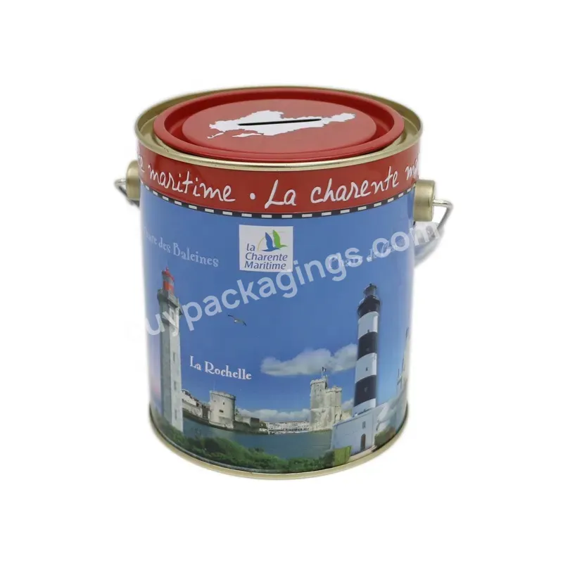 Multi Sizes Empty Food Safe Paint Tin With Handle And With Lever Lid Customized Design Metal Cans Tea Coffee Packaging - Buy Paint Tin Bucket With Handle / Handle Paint Tin Can,Decorative Food Tins / Custom Paint Metal Can,Mini Paint Tin / Socks Tin