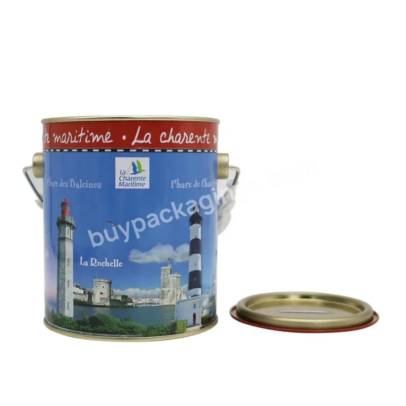 Multi Sizes Empty Food Safe Paint Tin With Handle And With Lever Lid Customized Design Metal Cans Tea Coffee Packaging - Buy Paint Tin Bucket With Handle / Handle Paint Tin Can,Decorative Food Tins / Custom Paint Metal Can,Mini Paint Tin / Socks Tin