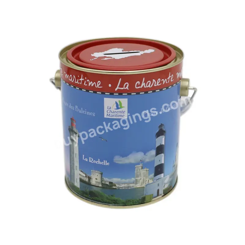 Multi Sizes Food Safe Paint Tin Style Food Tin Can In Customized Design Cookie And Sweets Metal Packaging - Buy Cylinder Cookie Tin Can With Handle,Metal Paint Can With Handle For Snacks Nuts Sweets Cookies Candies Tin Canister,Socks Metal Can Underw
