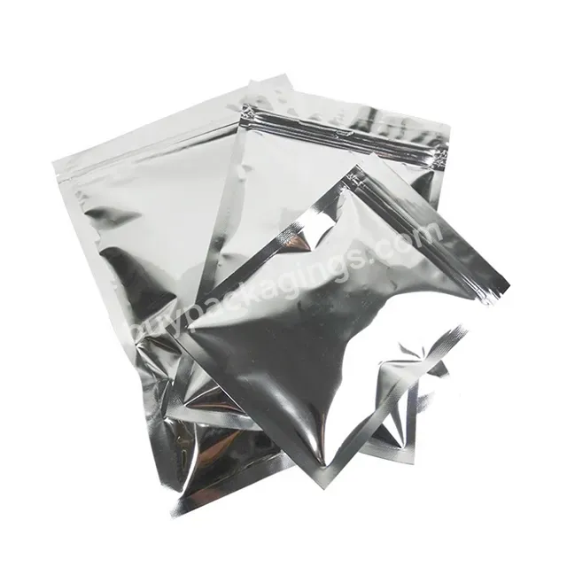 Mylar Foil Heat Sealable Bag Reclosable Smell Proof Pouch Aluminum Foil Zip Lock Bulk Food Storage Bag Flat Cosmetic Sample - Buy Three Side Seal Bag,Mask Bag,Flat Bag.
