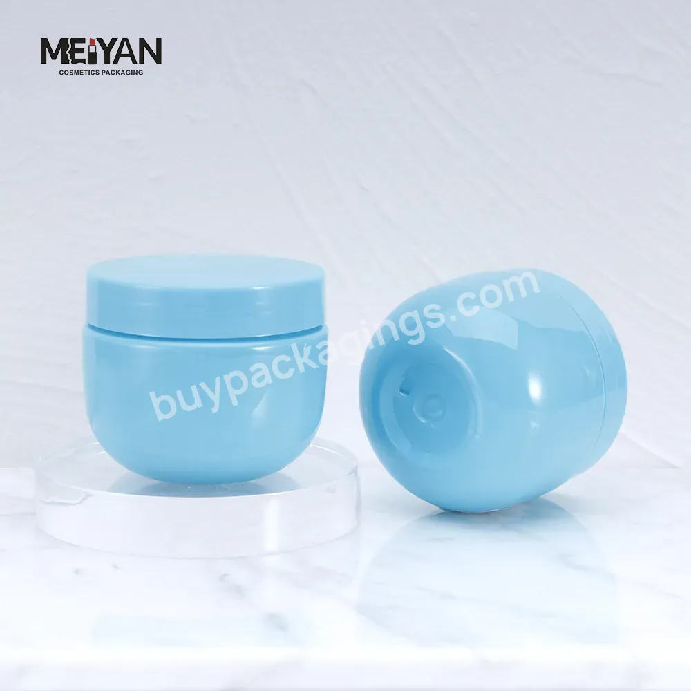Mypack 150ml 5oz Pet Plastic Blue Thick Wall Rounded Bottom Jars Containers For Body Butter Scrubs - Buy Wholesale Round Bottom Jars Cosmetic,Frosted Rounded Bottom Jar,Eco Friendly Luxury Body Butter Jars 5oz.