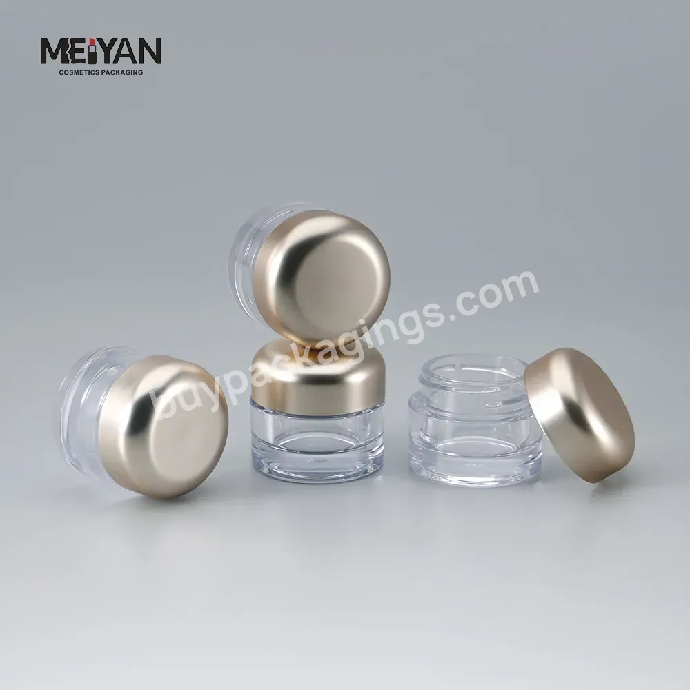 Mypack 8g 15g Luxury Plastic Clear Thick Wall Small Travel Size Cream Jar Containers With Gold Cap - Buy Small Plastic Jar Containers 8ml 15ml,8ml 15ml Plastic Travel Containers,Travel Skin Care Sets Cream Jar Packaging.