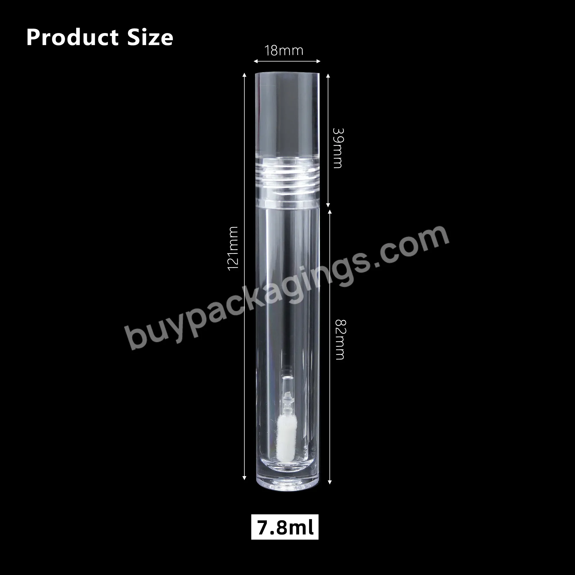 Natural Color Lip Gloss Tube Custom Box Wrapped With Custom Logo Transparent Color Lip Gloss Packing Clear Lip Gloss Container - Buy 7.5ml Liquid Lipstick Container With Applicator And Wand Lip Gloss Tubes,Cylinder 7.5ml Lipgloss Tube Petg Empty Tran