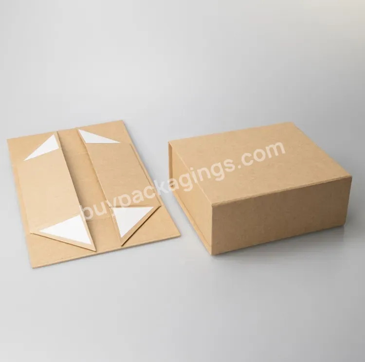 Natural Kraft Folding Magnetic Gift Box Large Gift Box With Lids Brown Kraft Magnetic Gift Boxes With Sturdy Paperboard - Buy Folding Magnetic Gift Box With Ribbon,Gift Large Gift Boxes With Lids,Brown Kraft Magnetic Gift Boxes.