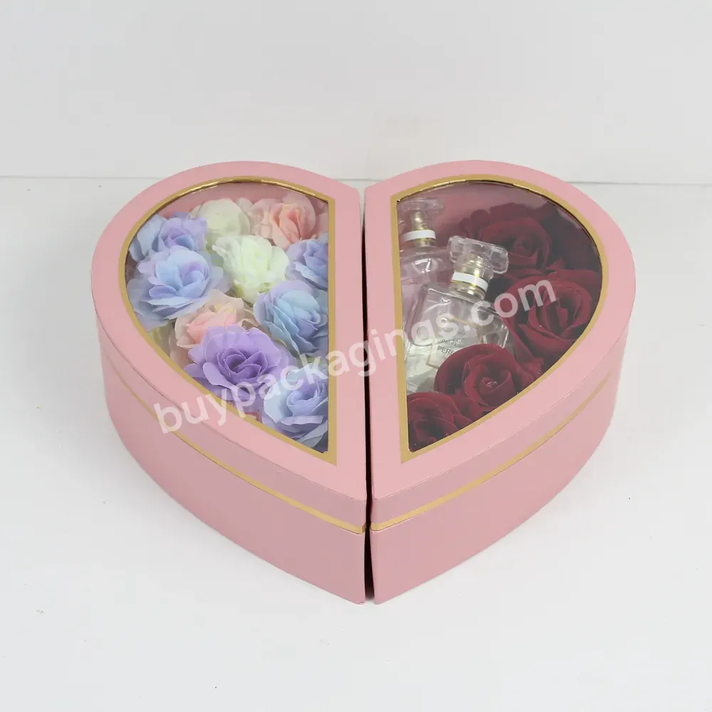 New Arrival 2pcs/set Heart Shaped Flower Gift Paper Box Magnetic Gift Box With Pvc Window - Buy 2pcs/set Heart Shaped Flower Gift Paper Box,Gift Paper Box,Magnetic Gift Box With Pvc Window.