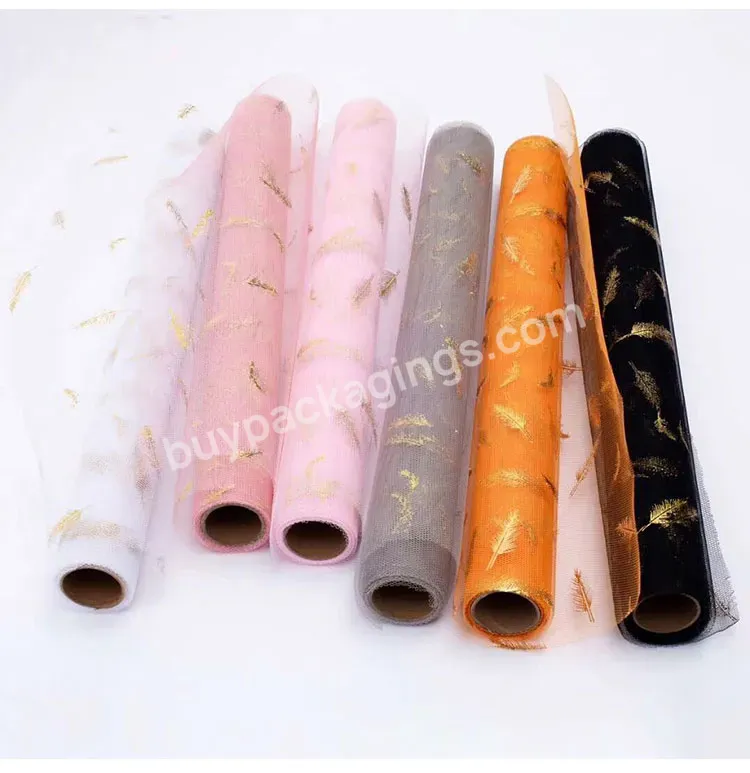 New Arrival 50cm*5y Gridding Rolling Mesh Florist Wrapping Paper For Flower Packaging - Buy Gridding Flower Wrapping Paper,Rolling Mesh Florist Wrapping Paper,50cm*5y Rolling Mesh Feather Hot Stamp Printed.