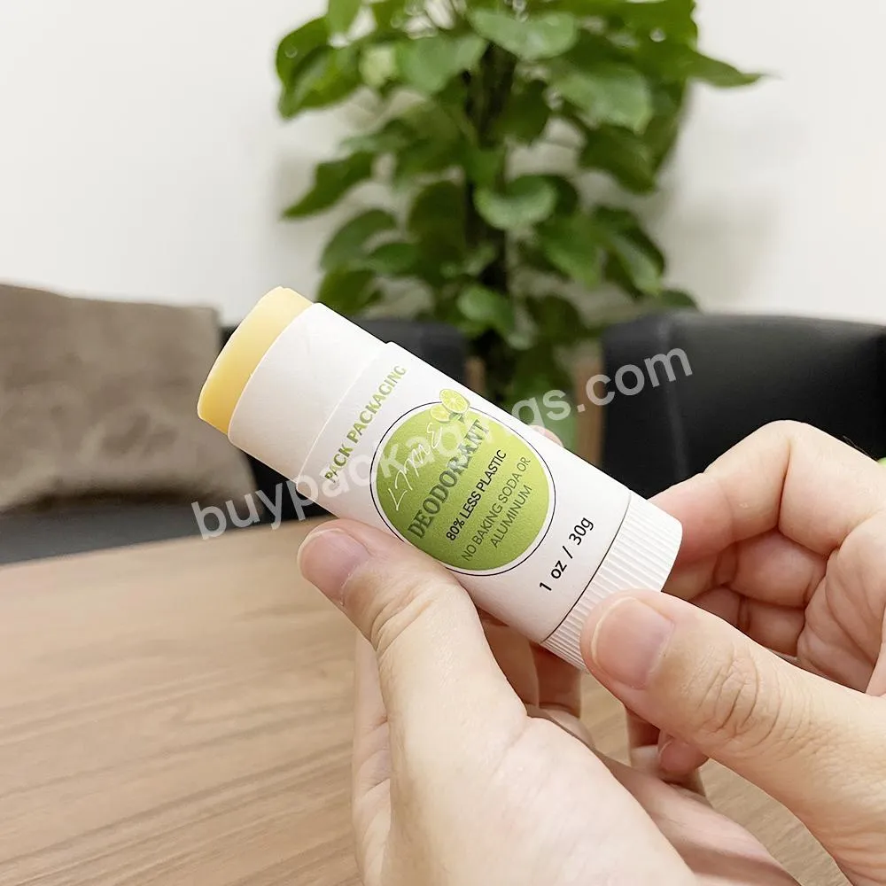 New Arrival 80% Less Plastic 30g Twist Up Paper Tube for DeodorantSunscreen StickLip BalmBody Balm Eco Friendly Packaging