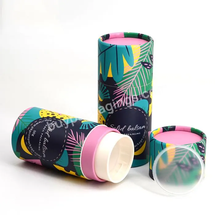 New Arrival Custom Eco Friendly Paperboard Lip Balm Tubes Deodorant Stick Packaging Twist Up Paper Tube Cosmetic Container