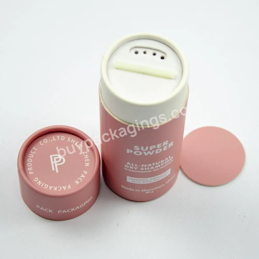 New Arrival Custom Printing Eco Dry Shampoo Powder Packaging Round Cardboard Canister Empty Paper Tube With Top Shaker Sifter