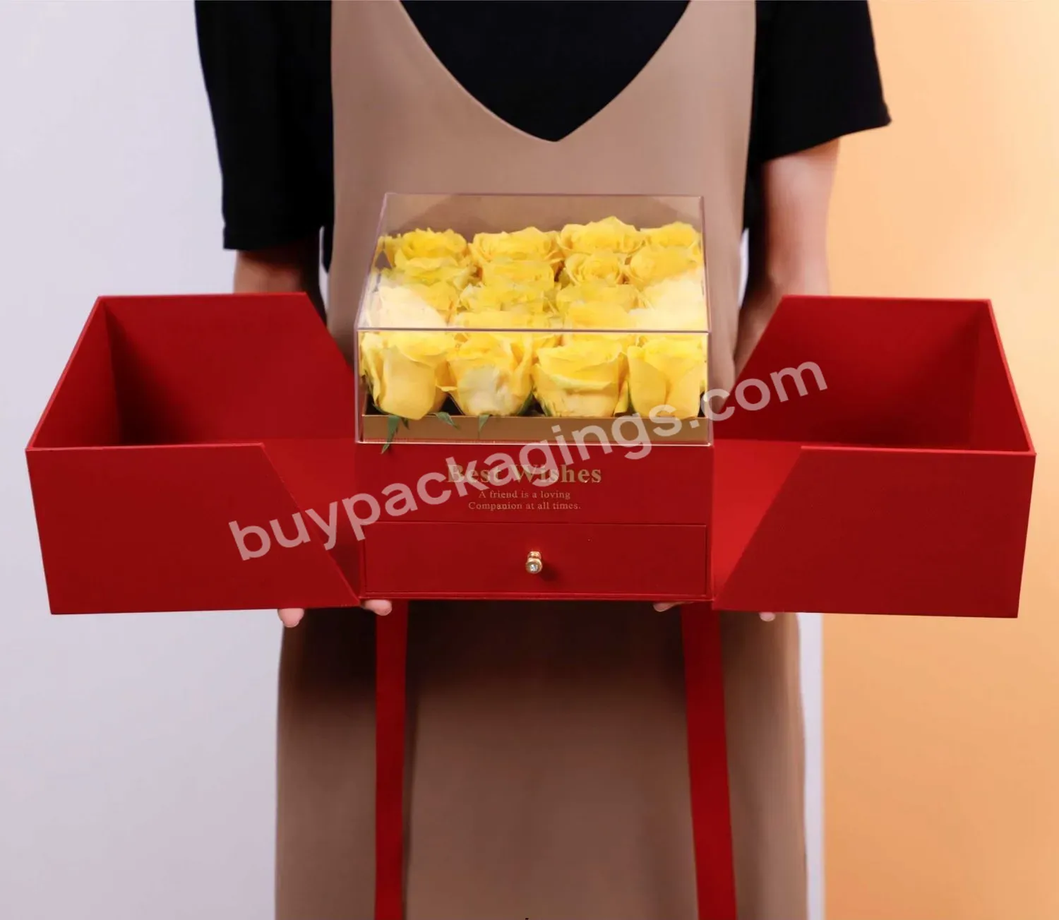 New Arrival Fo Simple Elegant Folding Box Acrylic Cover Flower Gift Box With Drawer - Buy New Arrival Fo Simple Elegant Folding Box,Acrylic Cover Flower Gift Box,Flower Gift Box With Drawer.