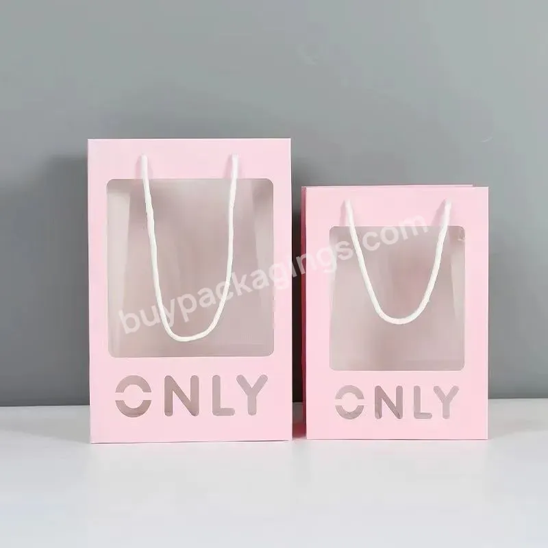 New Arrival Kraft Paper Shopping Bag Birthday Gift Bags With Window Packaging Paper Bag With Handle - Buy Kraft Paper Shopping Bag,Birthday Gift Bag With Window,Packaging Paper Bag With Handle.