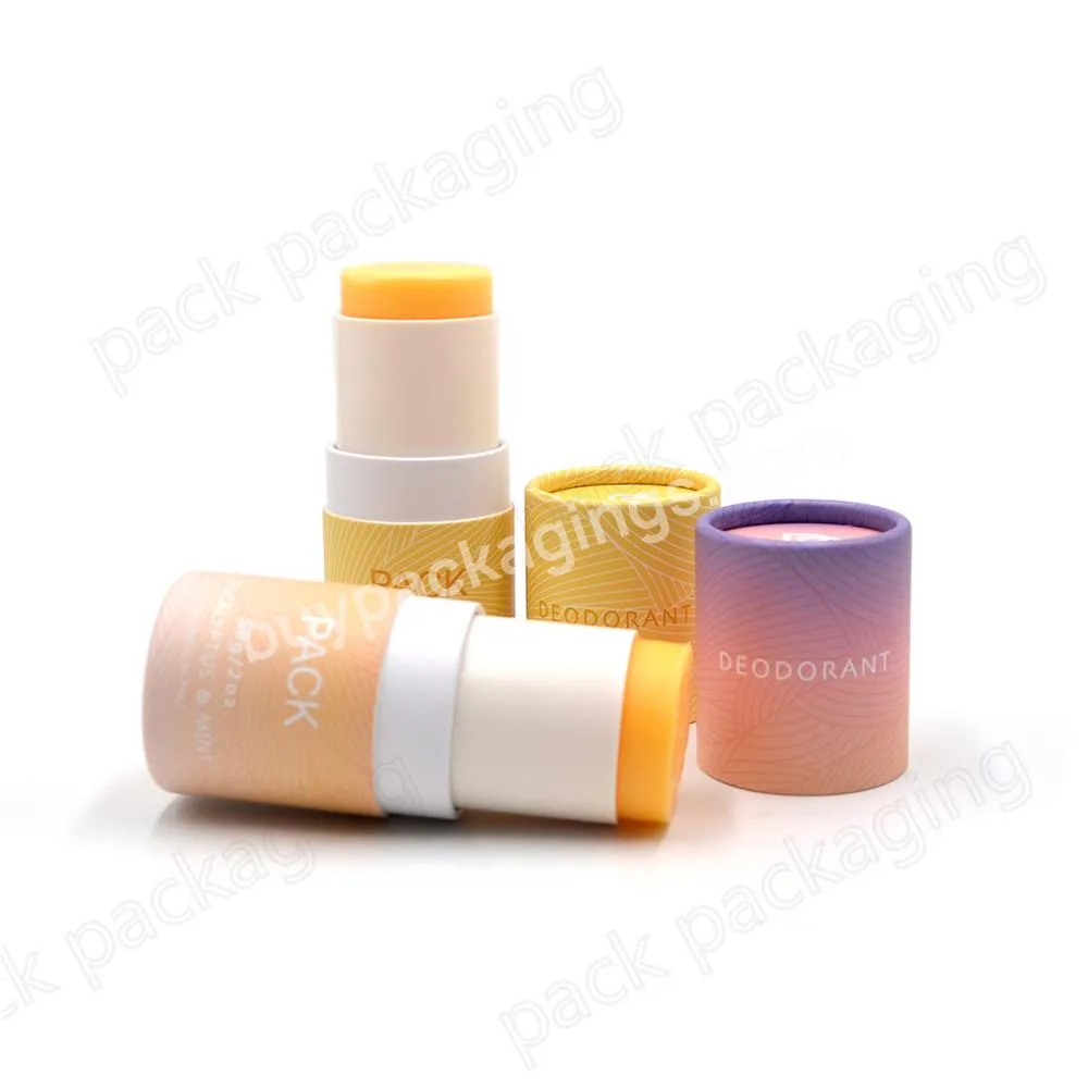 New Arrival Recyclable Cardboard Deodorant Lip Balm Twist Up Tube Skin Care Packaging For Solid Perfume