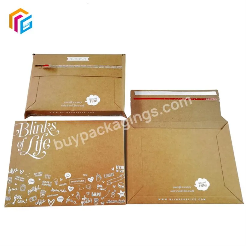 New Custom Biodegradable Package Envelopes Paper Corrugated Shipping Envelope Mailer Envelop Shipping Bags for Clothing