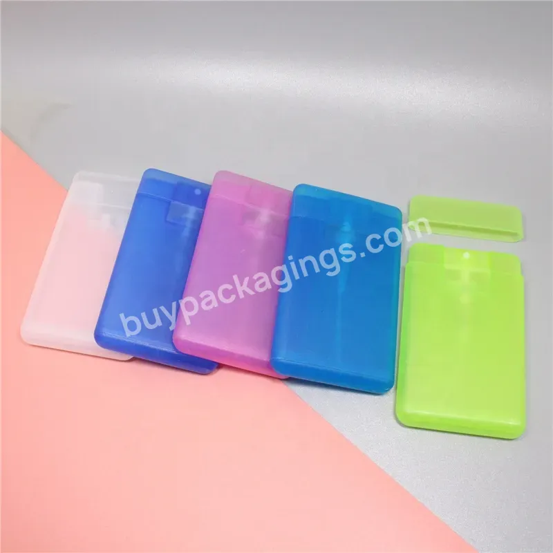 New Design 20ml 10ml Mini Size Blue Pink Yellow Green Plastic Credit Card Pocket Size Flat Perfume Bottle For Hand Sanitizer - Buy 38ml 45ml 50ml Silicone Case For Card Spray Packaging With Multi Custom Color Pocket Perfume Hand Sanitizer Bottle Mist
