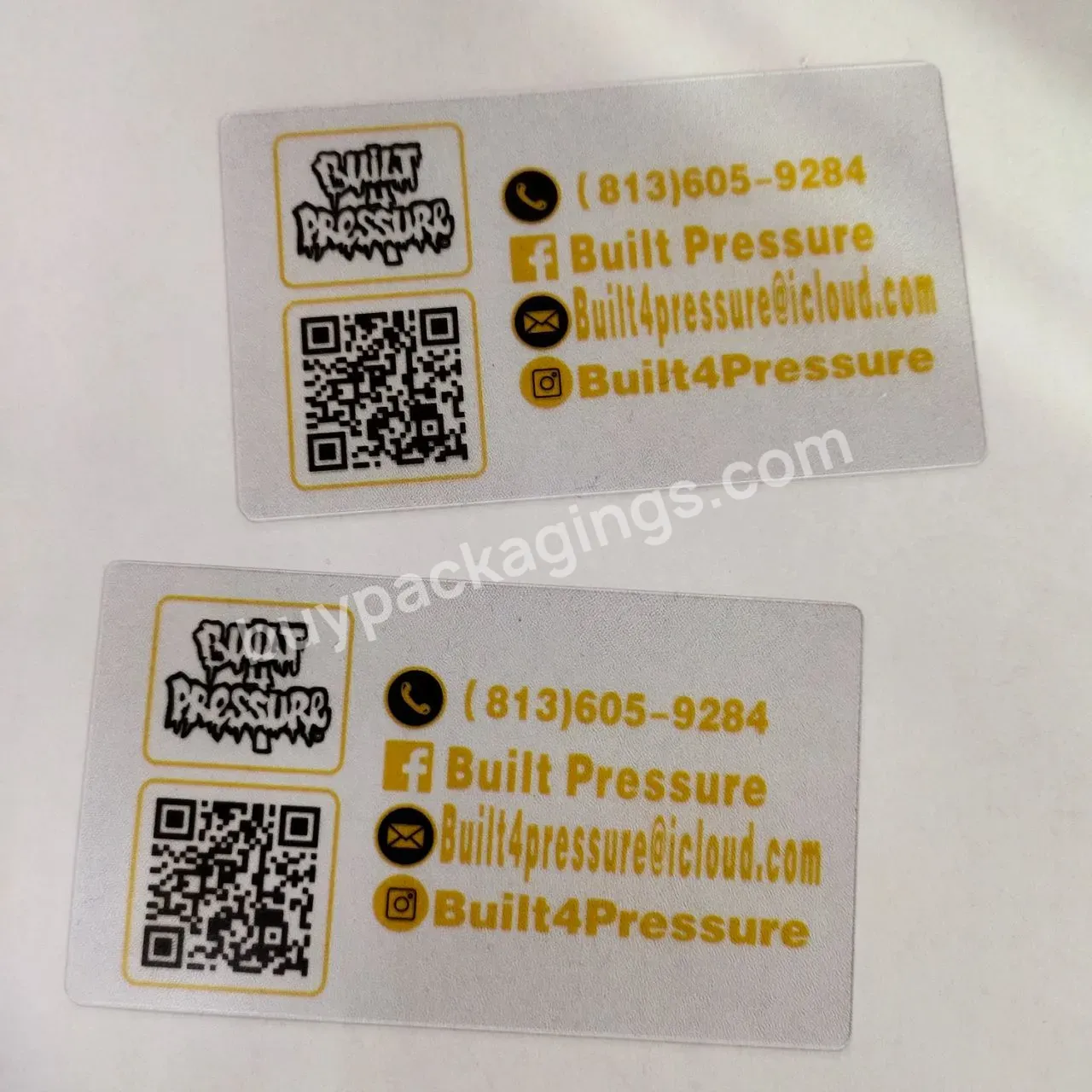 New Design Custom Plastic Pvc Card Printing Business Card With Social Media Transparent Coupon Card For Promotion
