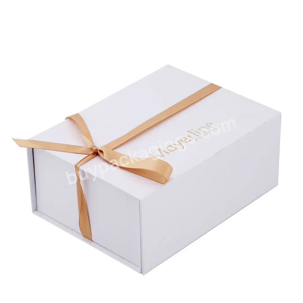 New Design Customized Magnetic Paper Folding Box Foldable Cardboard Box Flat Packing Box - Buy Custom Packing Boxes,Rigid Cardboard Box With Ribbon,Magnetic Closure Gift Box.