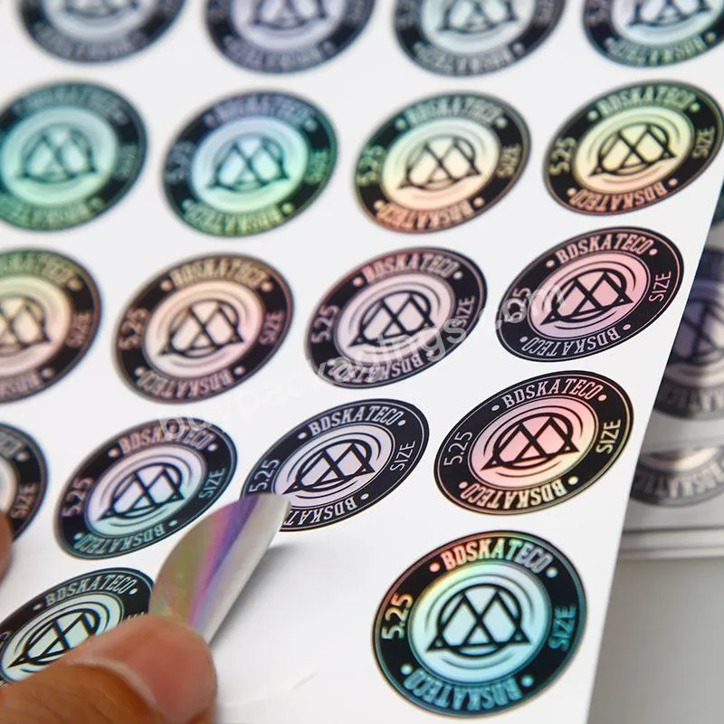 New Design Eco-friendly Holographic Vinyl Custom Hot Stamping Wood Paper Label Stickers
