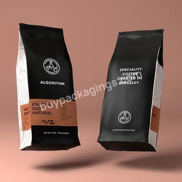 New Design Frosted Box Pouch Aluminum Matte Quad Seal Bag Degas Matte Black Coffee Tea Bags - Buy Coffee Tea Bags,Box Pouch,Quad Seal Bag.