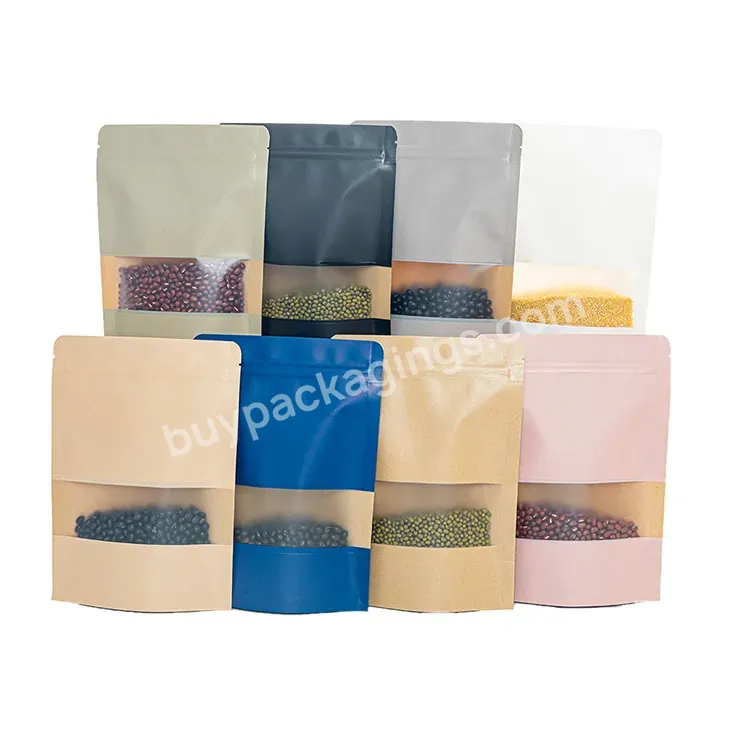 New Design Hot Sell Multicolor Recyclable Food Grade Black Pink Snake Packaging Kraft Paper Bag With Window - Buy Kraft Paper Ziplock Bags,Zipper Bag Kraft Paper Bag With Window Kraft Bags,Kraft Paper Bags For Food.