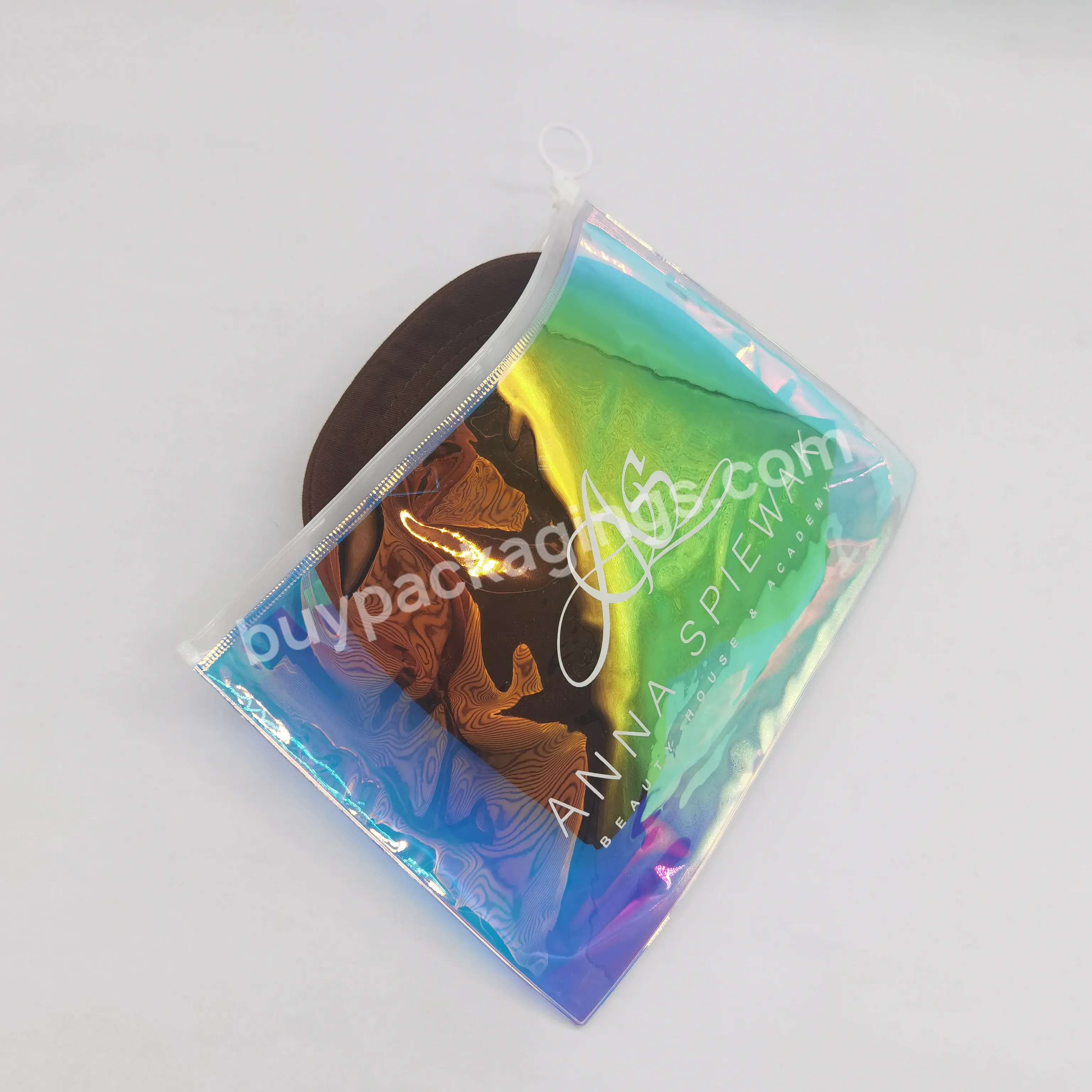 New Design Luxury Pvc Bag Holographic Laser Plastic Holographic Makeup Bag With Plastic Zipper - Buy Zipper Tpu Holographic Bag Cosmeti,Matte Black Holographic Zip Lock Packaging Bag,Holographic Poly Bag.