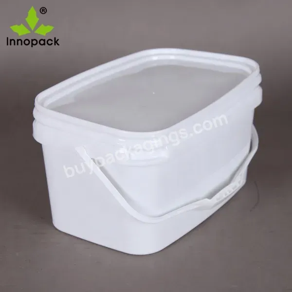New Design Rectangle Bucket With Plastic Lid And Handle For Seafood