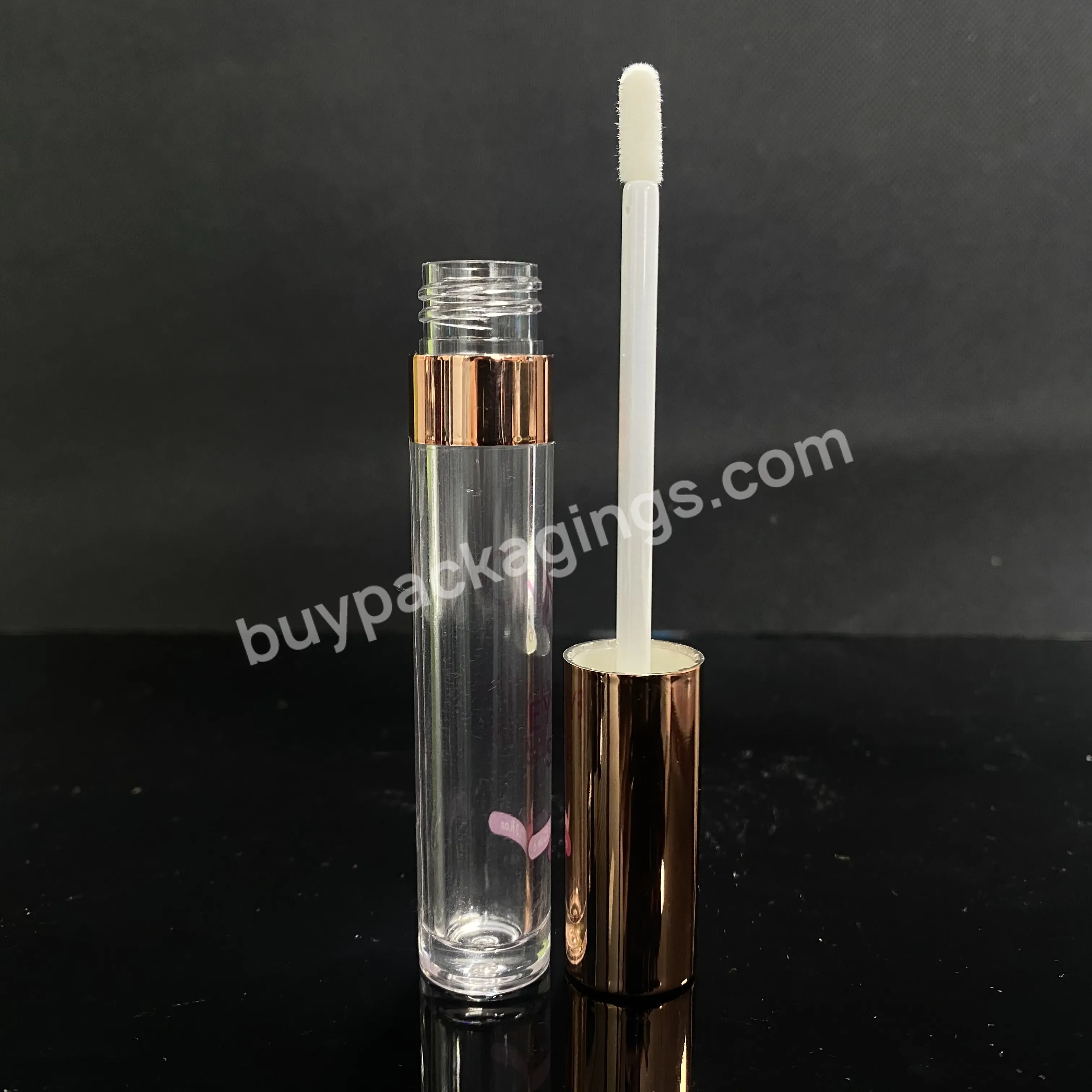New Lip Gloss Tube Empty Plastic Lip Gloss Container Transparent Lipstick Makeup Packaging With Gold Lid - Buy Empty Lip Gloss Tube Container,Lip Gloss Tube,Transparent Lip Gloss Tube.