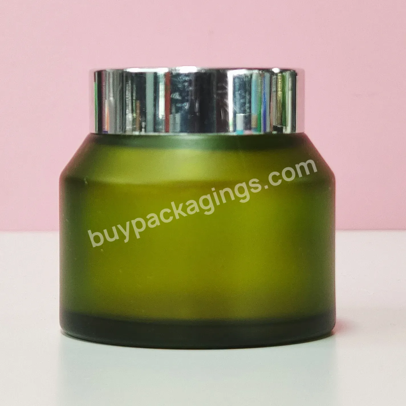 New Product Body Butter Skincare Cosmetic Container 15g 30g 50g 100g Green Gradient Glass Jar