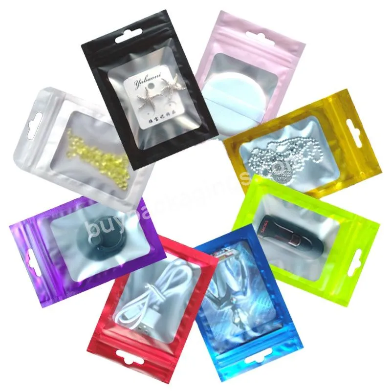 New Product Transparent Frosted Self Sealing PVC Sliver Pink Plastic Zipper Bag Packaging Bag For Jewelry
