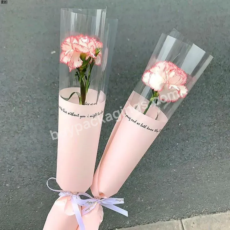 New Simple Single Flowers Wrapping Cellophane A Flower Sleeve Rose Packaging Florist Floral Materials - Buy Single Flower Sleeve,Flower Sleeve Cellophane,New Simple Single Flowers Wrapping Cellophane A Flower Sleeve Rose Packaging Florist Floral Mate