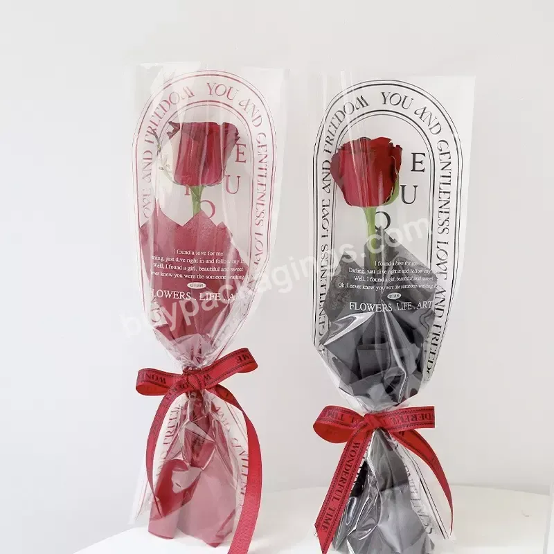 New Single Rose Packing Bag Simple Straight Tube Bag Transparent Opp Bag Flowers Bouquet Wrapped Paper - Buy Single Rose Packing Bag,Opp Bag Of Flower Wrapping Paper,New Single Rose Packing Bag Simple Straight Tube Bag Transparent Opp Bag Flowers Bou