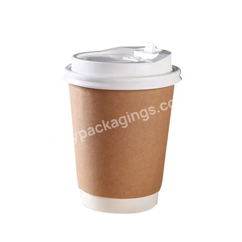 New Style 2022 Custom Logo Disposable Double Wall Takeout Hot Cold Milk Tea Coffee Drink Pe Coating Kraft Paper Cup With Lid - Buy Manufacturer Logo Compostable Biodegradable Food Grade 8oz 12oz 16oz Takeway Hot Cold Coffee Drink Kraft Paper Cup,Cust