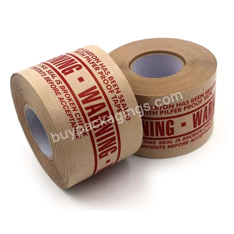 New Style Biodegradable Fiber Gummed Adhesive Packing Kraft Paper Tape Reinforced Water Activated Tape Custom