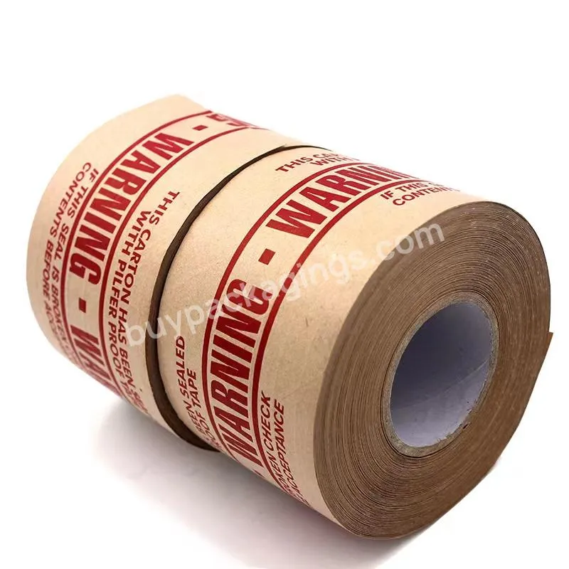 New Style Biodegradable Fiber Gummed Adhesive Packing Kraft Paper Tape Reinforced Water Activated Tape Custom