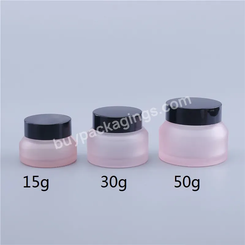 New Style Empty Frosted Cosmetic 15g 30g 50g Pink Cream Glass Jars With Pp Lids - Buy Empty Frosted Cosmetic 15g 30g Pink Cream Glass Jars,Frosted 50g Pink Cream Glass Jars With Pp Lids,New Style Empty Matte Pink Lip Scrub Glass Jar.